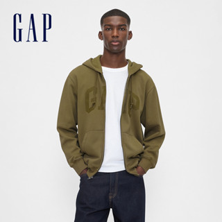 Gap 男女同款 Logo刺繡/印花連帽外套-橄欖綠(715005)