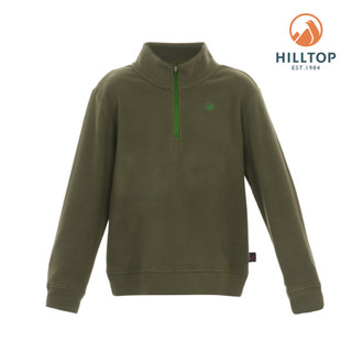 【Hilltop山頂鳥】童款 POLARTEC保暖半開襟刷毛上衣 綠 | PH51XC96ECM0