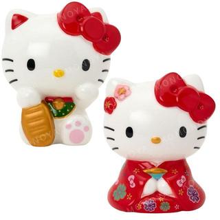 小禮堂 Sanrio 三麗鷗 Hello Kitty 陶瓷造型存錢筒 (招財貓/和服)