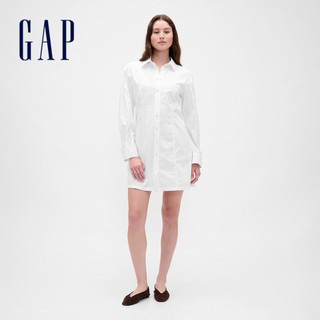 Gap 女裝 翻領長袖洋裝-白色(815979)