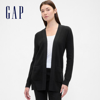 Gap 女裝 V領針織外套-黑色(793851)