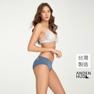 【Anden Hud】微光日記．花邊中腰三角內褲(經典藍-晚安) 純棉臺灣製