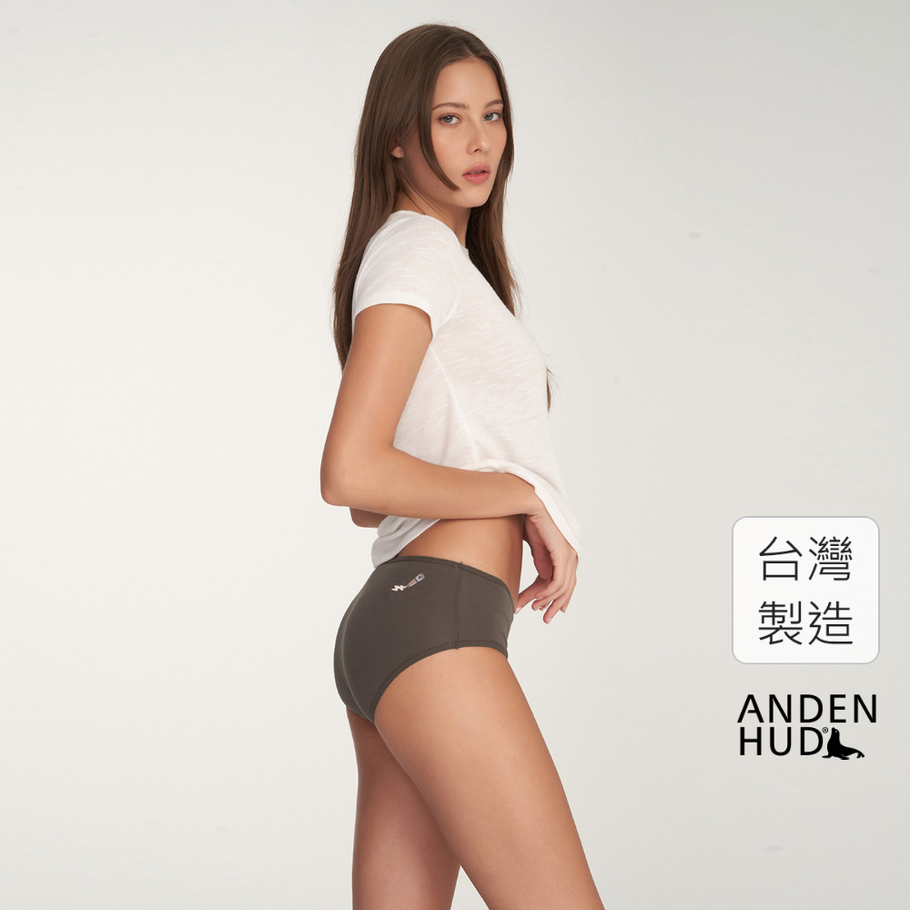 【Anden Hud】抗菌系列．細邊中腰三角內褲(咖啡豆-刺繡顏料) 純棉台灣製