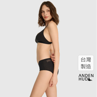 【Anden Hud】Sunday．細邊高腰三角內褲(黑-Coffee) 純棉台灣製