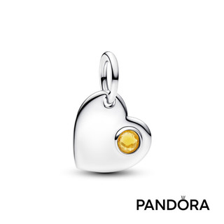 【Pandora】可鐫刻蜜黃色寶石心形吊飾 母親節禮物 520禮物 官方直營