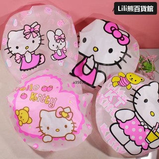 Hello Kitty浴帽防水成人女款浴室用品美髮焗油帽防塵帽洗澡洗髮