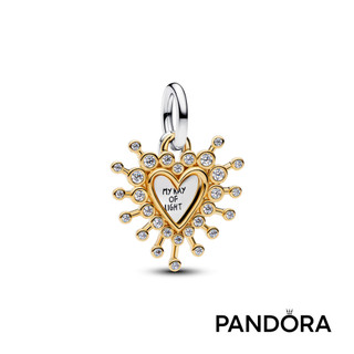 【Pandora】璀璨心形雙墜吊飾 母親節禮物 520禮物 官方直營