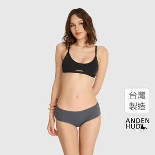 【Anden Hud】Sunday Morning．細邊中腰三角內褲(淵洋藍-白點點) 純棉台灣製