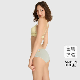 【Anden Hud】Sunday Morning．細邊中腰三角內褲(海鹽綠-刺繡吐司) 純棉台灣製