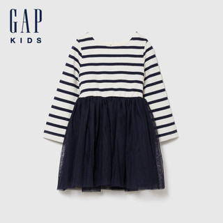 【Gap】嬰兒及幼兒拼接網紗洋裝-深夜藍(912115)