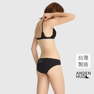 【Anden Hud】Sunday Morning．花邊低腰三角內褲(黑-我愛週日) 純棉台灣製
