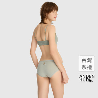 【Anden Hud】Sunday Morning．緊帶中腰三角內褲(海鹽綠-熊熊泡咖啡) 純棉台灣製