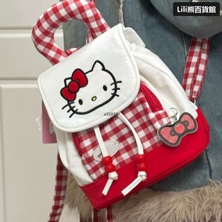 凱蒂貓雙肩包 可愛後背包 hello kitty雙肩包 女 紅色學生肩背包 兒童背包 小包包 女士卡通雙肩包