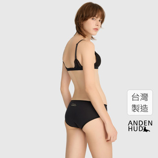 【Anden Hud】Sunday Morning．花邊中腰三角內褲(黑-我愛週日) 純棉台灣製