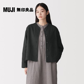 【MUJI 無印良品】女吉貝木棉混二重紗織絎縫外套