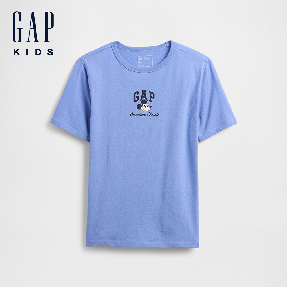 【Gap】GapKids × Disney迪士尼米奇老鼠Logo T恤-迪士尼家族風信子紫(884438)