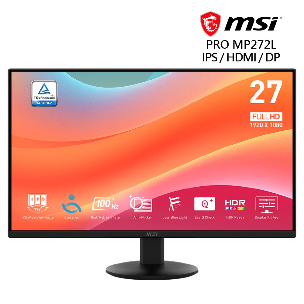MSI PRO MP272L 螢幕(27型/FHD/HDMI/IPS) 廠商直送