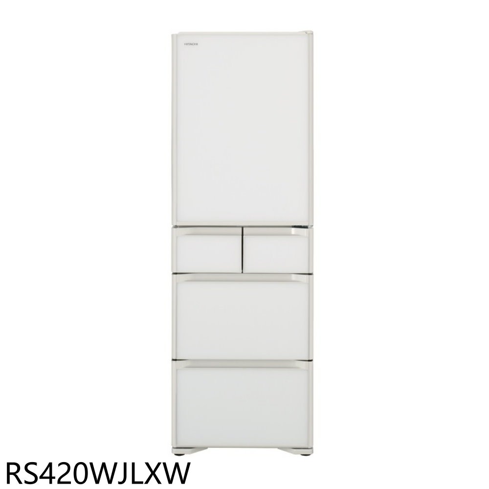 日立家電407公升五門RS420WJL冰箱XW琉璃白RS420WJLXW (含標準安裝) 大型配送