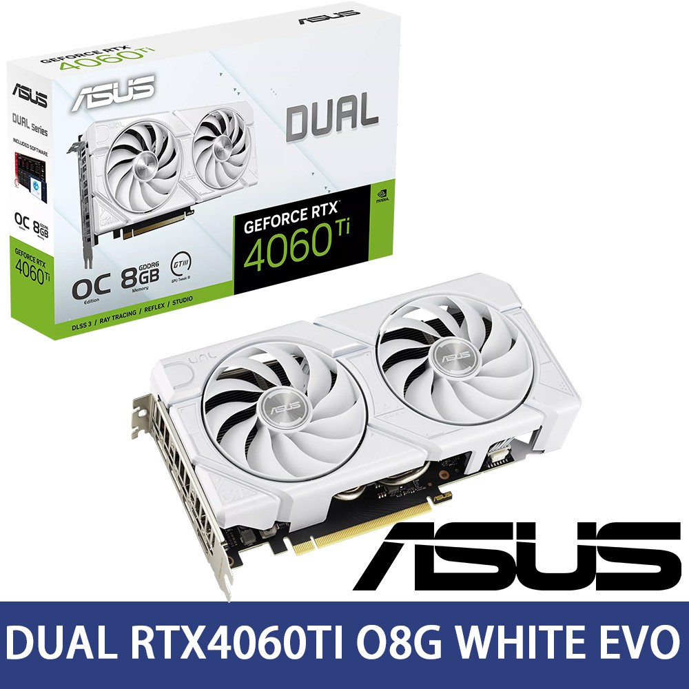 ASUS華碩 DUAL RTX4060TI O8G EVO WHITE 顯示卡 現貨 廠商直送