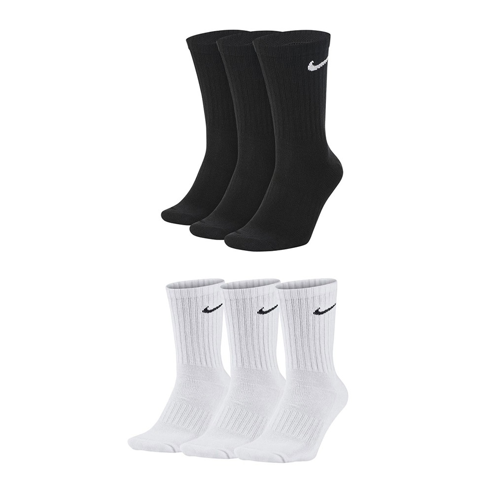 NIKE U NK EVERYDAY LTWT CREW 3PR 基本款長襪-SX7676100/010 廠商直送
