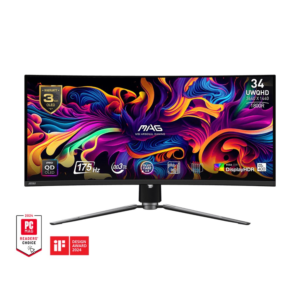 MSI微星 MAG 341CQP QD-OLED 34吋 曲面螢幕/OLED/175Hz 現貨 廠商直送