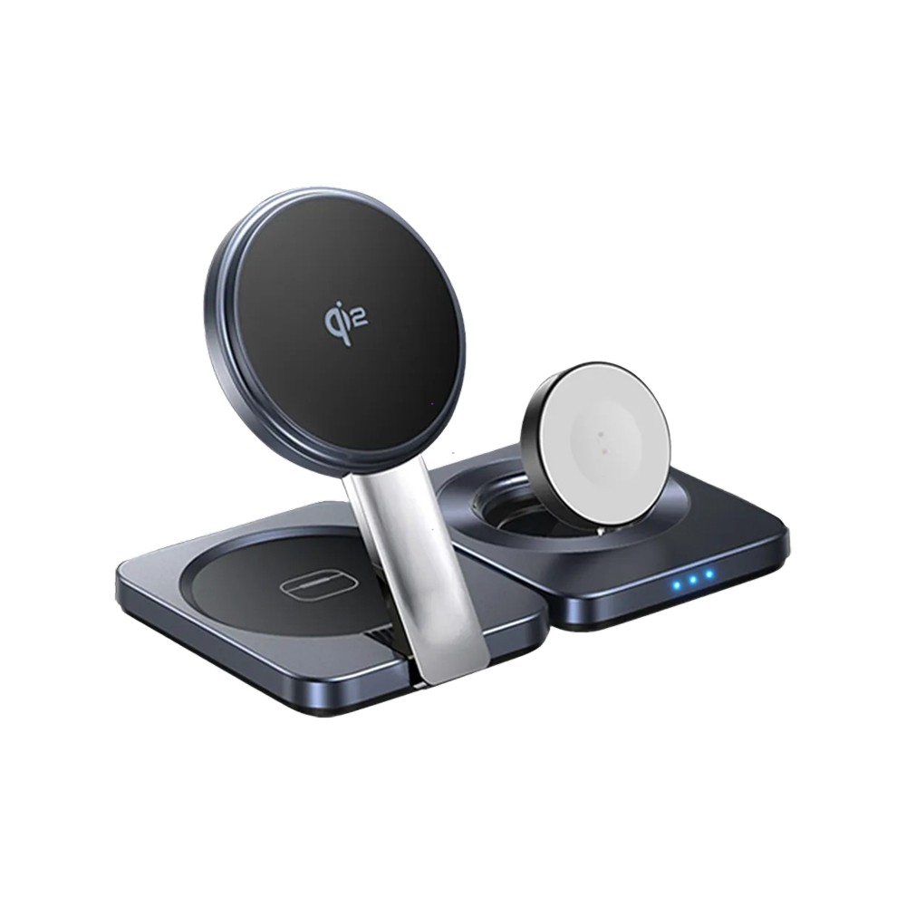 Lisen Qi2 三合一磁吸無線充 桌面支架 桌上手機架 AppleWatch充電架 廠商直送