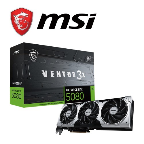 微星 RTX5080 16G VENTUS 3X OC 2655MHz/30.3cm/三風扇 顯示卡 廠商直送