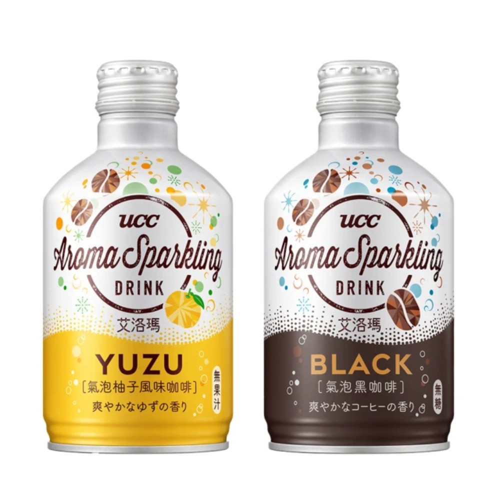 【蝦皮直營】UCC 艾洛瑪氣泡咖啡290mlx24罐(黑咖啡/柚子風味) (部分即期)