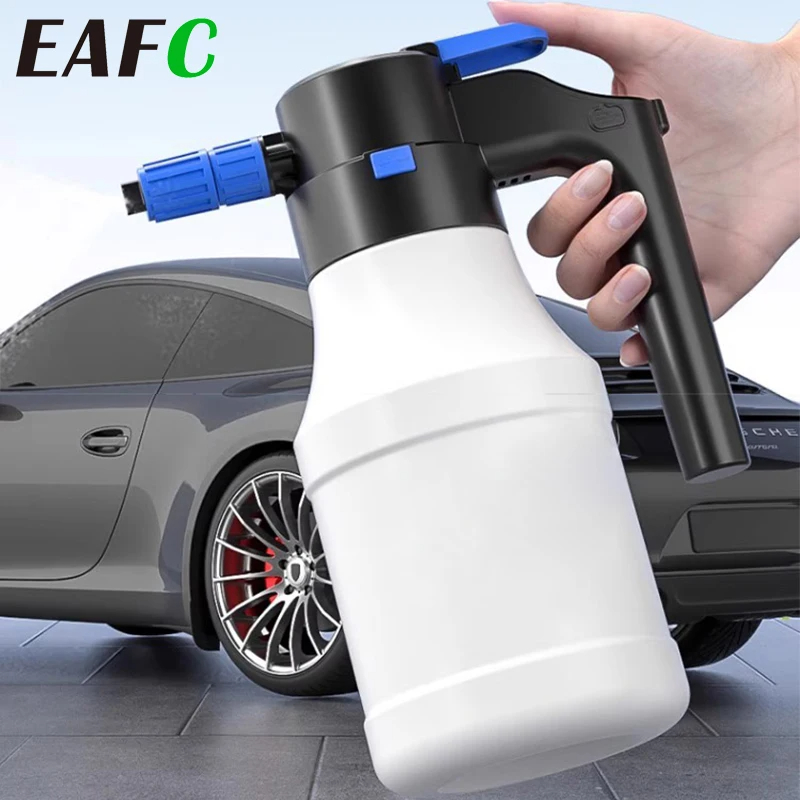 Eafc 手持式電動泡沫噴射器 1.5L 泡沫發生器洗車噴霧型可充電氣動高壓噴水泡沫