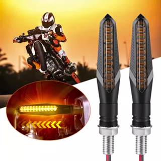 機車 LED 轉向訊號指示燈 12V 順序琥珀色閃光箭頭機車轉向燈適用於本田雅馬哈鈴木