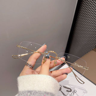 防輻射防藍光無框眼鏡女男過渡電腦眼鏡無框眼鏡