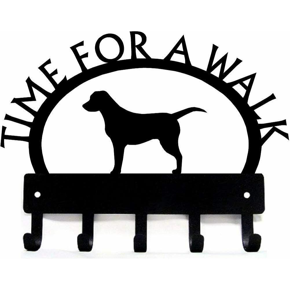 Labrador Time for A Walk Key Rack 壁掛式掛鉤獎牌和獎品衣架漂亮的藝術品形狀裝飾狗皮帶衣