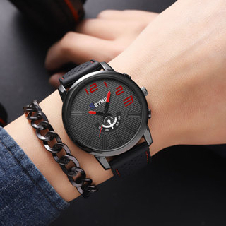 時尚韓版男士手錶矽膠錶帶男生戶外運動數字刻度石英腕錶