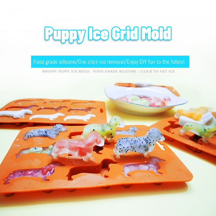 1 件裝創意矽膠臘腸小狗形冰塊巧克力餅乾模具 DIY 家用冰盤廚房工具矽膠模具小工具