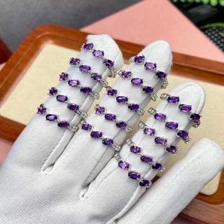 天然紫水晶黃水晶黃玉寶石首飾戒指女士可調節 S925 鍍銀