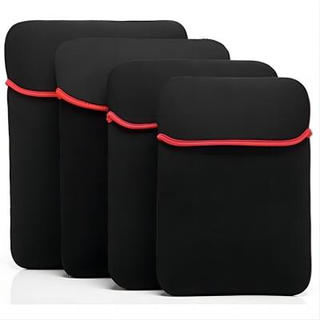 雙面筆記本電腦包袖袋黑色紅色筆記本電腦包皮膚