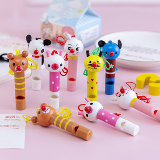 1 件裝彩色木製口哨可愛兒童生日派對運動嬰幼兒早教樂器