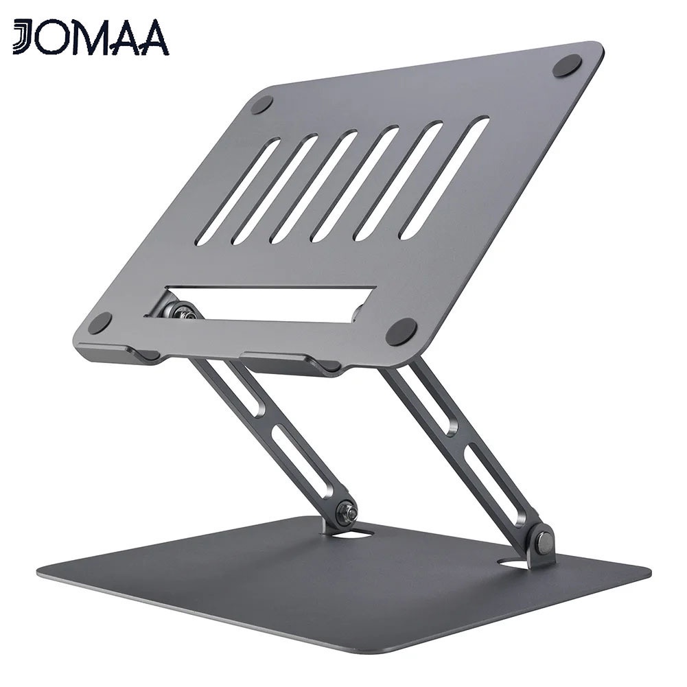 jomaa可調整可摺疊支架360旋轉可摺疊冷卻支架鋁合金筆電立管支架鏤空10-17.3英寸