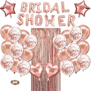 玫瑰金氣球套裝彩紙金屬氣球婚禮裝飾週年紀念全球嬰兒沐浴氣球