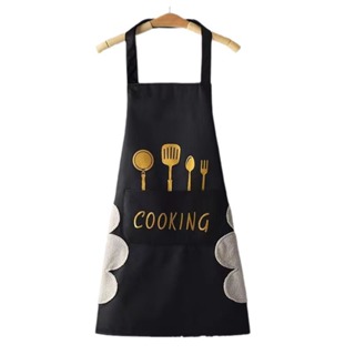 手擦版家用廚房做飯防水油漬圍裙女時尚新款成人工作服