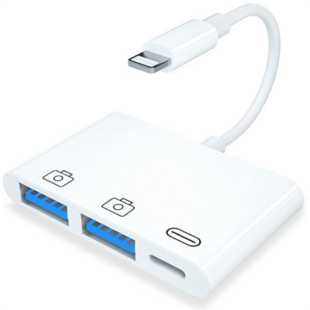 3 合 1 雙 USB OTG 高速相機讀卡器適配器,帶充電功能,適用於 Apple iphone ipad