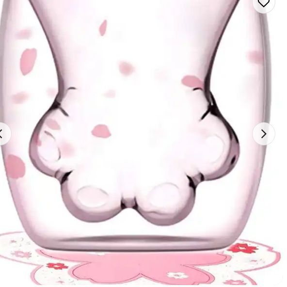 粉色貓爪配櫻花星巴克紅貓爪杯咖啡杯飲料杯雙層玻璃粉色櫻花玻璃生日禮物