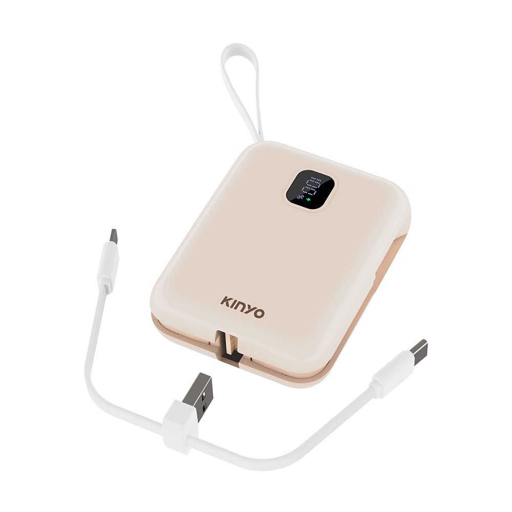 【蝦皮直營】KINYO 9800mAh小電飽 Wh 可上飛機 自帶線 Type C 蘋果 快充 行充 行動電源 原廠供貨