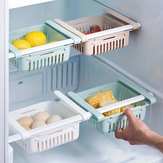 可伸縮冰箱隔板層多用整理收納盒冰箱保鮮抽拉式分類冰箱收納盒