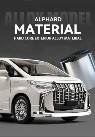 豐田 1:24 TOYOTA Alphard MPV合金商務車壓鑄金屬秤模型車聲光模擬兒童玩具禮品