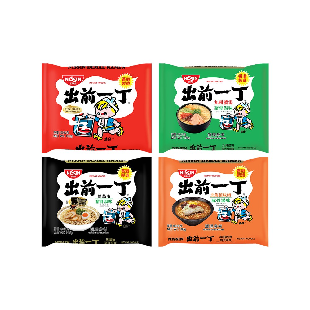 【蝦皮直營】日清 Nissin 出前一丁 經典款速食麵 九州濃湯豬骨/北海道味噌豚骨/麻油/黑蒜油豬骨 100g/包