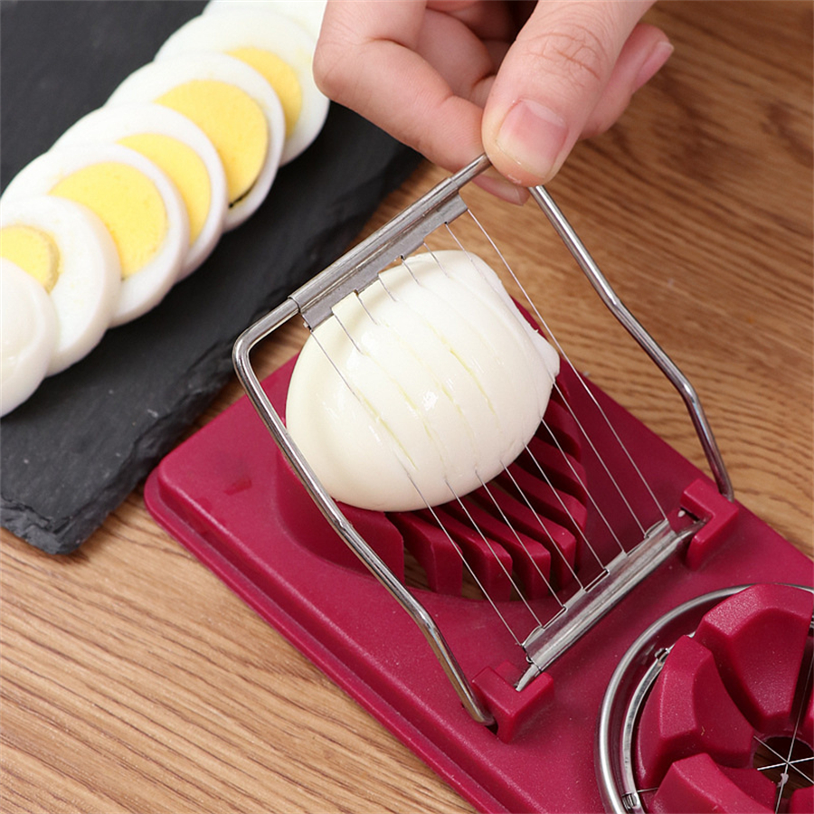 多功能不鏽鋼手動松花蛋切片分割器切皮蛋器切蛋器家用切雞蛋工具