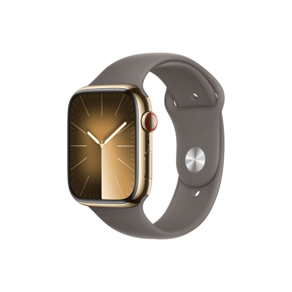 Apple Watch S9 LTE版 45mm 金色不鏽鋼錶殼；陶土色運動型錶帶 GPS +行動網路版 現貨 廠商直送