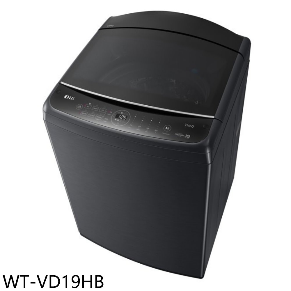 LG樂金19公斤變頻極光黑全不鏽鋼洗衣機WT-VD19HB (含標準安裝) 大型配送