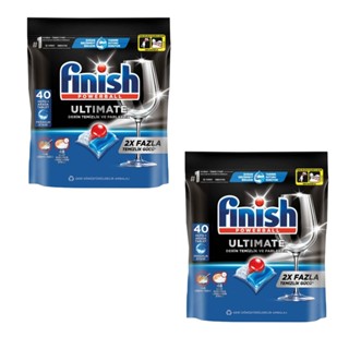 FINISH量子極淨洗碗凝球全效合一洗碗塊洗滌球洗碗錠2包共80入洗碗機配件FINISH-ULTIMATE-2 廠商直送
